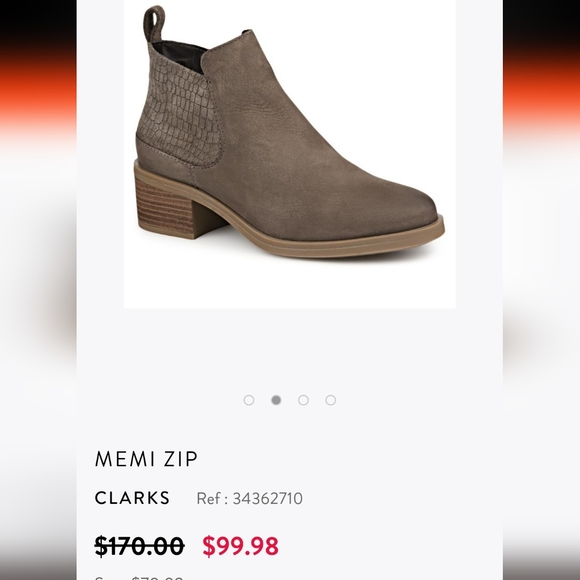 NWT Clarks Memi Zip Genuine Leather Boots in Nubuck Taupe Sz. 8.5 Wide - Picture 12 of 12